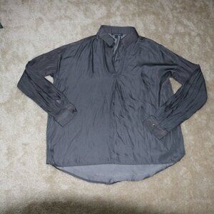 Elegant Gray Long Sleeve Blouse